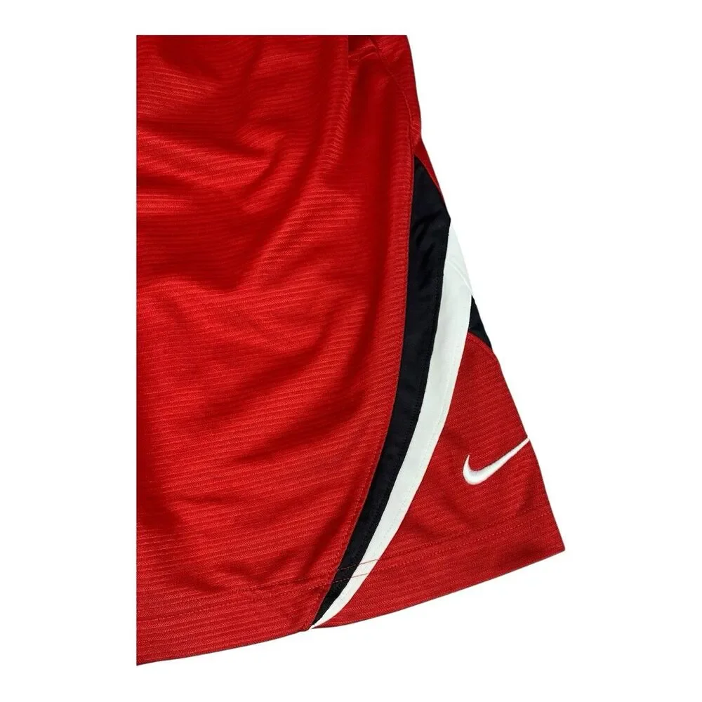 Nike Dri-FIT Basketball Shorts Mens Medium Red Black White Mesh Athletic Gym